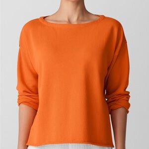 Eileen Fisher Organic Bateau Boxy Top Orange Size XXS